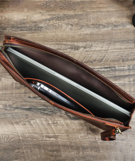 15.3 Inch Leather Laptop Sleeve Business Bag